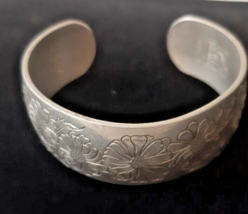 Vintage Signed Aster Kirk Stieff Pewter 900-9 Engraved Flowers Silver Br... - £9.58 GBP