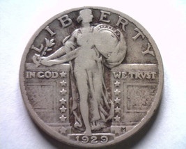 1929 STANDING LIBERTY QUARTER FINE F CLASHED DIE OBVERSE NICE ORIGINAL COIN - $16.00