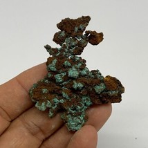 15.3g, 2.2&quot;x1.9&quot;x0.5&quot;, Malachite on Native Copper Mineral Specimens, B33958 - £19.37 GBP