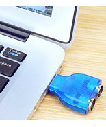 Dual PS/2 ps2 Keyboard &amp; Mouse Convert Adaptor BLUE adapter converter SA... - $50.66 CAD