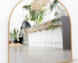 Gold Arched Mirror, 33&quot; X 31&quot; Inches - Gold Bathroom Mirror For Wall - I... - $168.92