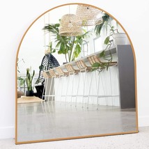 Gold Arched Mirror, 33&quot; X 31&quot; Inches - Gold Bathroom Mirror For Wall - Ideal For - £134.62 GBP