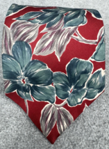 Red Tropical Floral Necktie Hawaiian Hibiscus Print Men’s Vacation Tie - $18.80