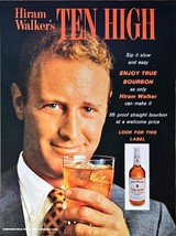 Hiram Walker TEN HIGH Straight Bourbon Whiskey Suit Tie-1965 Vintage Pri... - $11.63