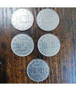 Lot Of (5) M.II Casino Gaming Tokens - $14.84