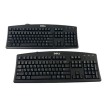Lot of 2 DELL PS/2 US 104-Key PC Windows Desktop Keyboard Black RT7D20 SK-8110 - £27.43 GBP