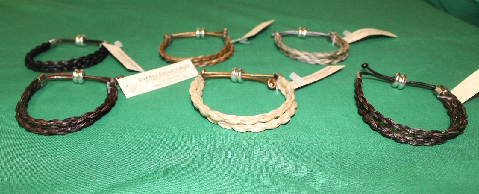 Equine Braided Horse Hair Bracelet Double Spiral Adjustable Cowboy Collectibles - $16.00