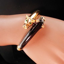 Panther Designer bracelet Leopard head bangle Signed cleopatra bracelet ... - £114.06 GBP