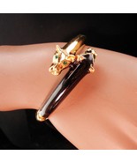 Panther Designer bracelet Leopard head bangle Signed cleopatra bracelet ... - £115.48 GBP