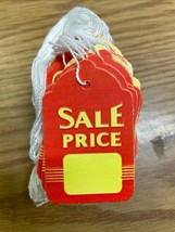 Sale Tag Red &amp; Yellow 2 1/2 x 1 5/8 with strings FREE SHIP #M-8 - $4.99+