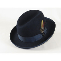 Men Bruno Capelo Dress Formal Hat Australian Wool Homburg Godfather GF102 Navy image 5