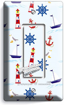 Nautical Anchor Lighthouse Sailboat Single Gfi Light Switch Plate Baby Nursery - £8.91 GBP