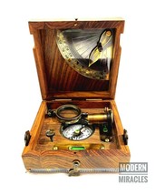 Wooden Marine Master Box/Nautical Sextant/Ship&#39;s Instruments/Directional... - £76.22 GBP