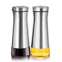 Olive Oil And Vinegar Dispenser Bottle Set 2 Pack Elegant Stainless Stee... - $37.99
