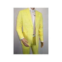 Men Premium 100% Linen Cocktail Suit by INSERCH Breathable and cool SU880 Yellow image 4