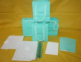 Tiffany Classic Blue Empty Shopping Gift Bags With Branded Tissue Paper Booklet  - £34.99 GBP