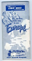 Linje Buss International 1959 Trans European Bus Lines Booklet - £21.78 GBP