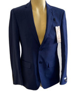 BAR III Blue Solid Skinny Fit Wrinkle-Resistant Wool Suit Separate Jacke... - $108.90