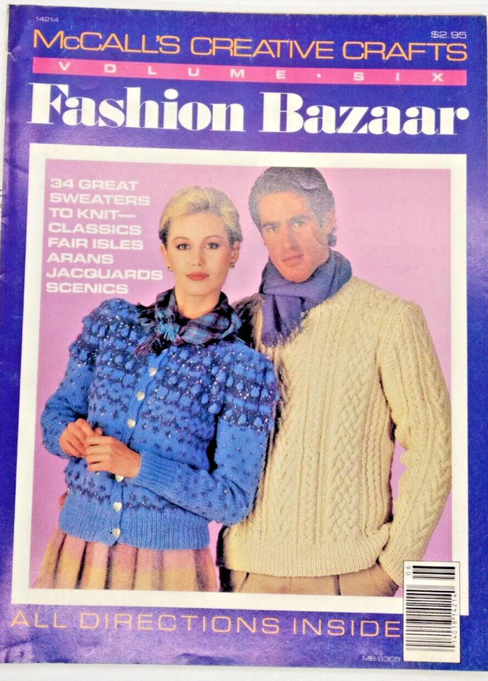 Fashion Bazaar 1983 Mag Vol 6 McCall&#39;s Creative Crafts 34 Sweater Knitti... - $3.99