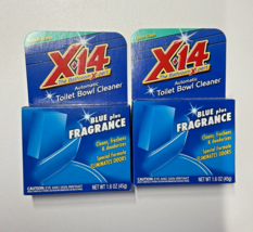 X-14 Automatic Toilet Bowl Deodorizer Cleaner Blue Plus Fragrance 2 Boxes 1.6 Oz - £9.98 GBP