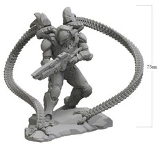 1/24 75mm 3D Print Cyberpunk Model Kit Warrior Soldier Unpainted - £45.46 GBP