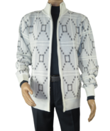 Men SILVERSILK Fancy Thick Sweater Jacket Zipper Pockets Mock Neck 4202 ... - £49.37 GBP