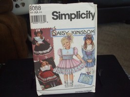 Simplicity 8088 Daisy Kingdom Girl&#39;s Dress Pattern - Size 2-4 Bust 21-23 - $12.86