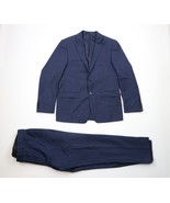 Calvin Klein Mens 40R Natural Stretch Wool 2 Piece Suit Heather Blue Pan... - $3,251.64 MXN