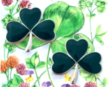 5 Green Silver Clovers Charms Saint Patricks Day Shamrock Pendants Findi... - $12.19