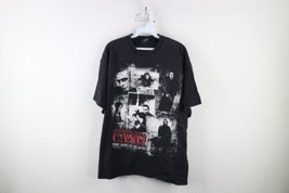 Vintage Y2K Mens Large Faded Spell Out The Man in Black Johnny Cash Band T-Shirt - £31.69 GBP