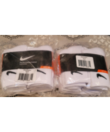 12 Pairs Nike Kids&#39; Cotton Blend oned Crew Socks, White Color, Sz. M 13.... - £35.30 GBP
