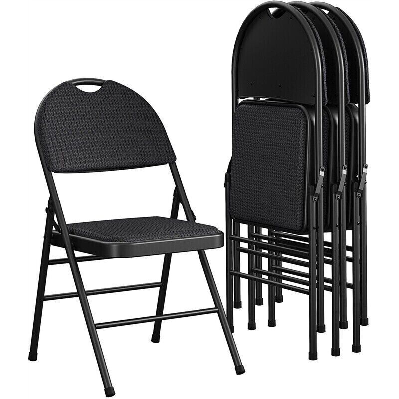 Cosco 37-976-TMS4E Folding Chair Black Fabric XL Black (4-PACK) - $173.25