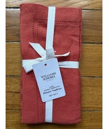 HTF WILLIAMS SONOMA LINEN DOUBLE HEMSTITCH DINNER NAPKINS SET OF 4 CHILI... - $657.33 MXN