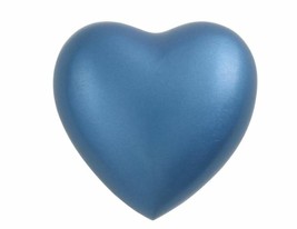Blue Alloy &amp; Brass Heart Keepsake Funeral Cremation Urn for Ashes, 3 Cubic Inch - £94.58 GBP