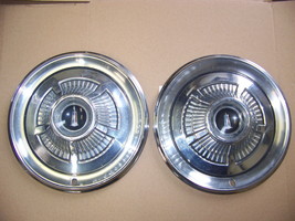 1966 Plymouth Fury 14&quot; Hubcaps Pair Oem #2781541 - £52.72 GBP