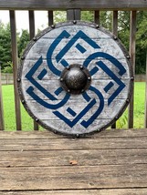Medieval Shield)Viking Shield 24&quot; Wooden Shield Heavy Metal Fitted - £145.52 GBP