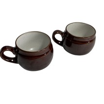 Set 2 Vintage Noritake FolkStone Genuine Stoneware Japan Coffee Tea Cups Mugs u - £40.32 GBP