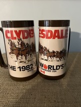 Vintage Budweiser Clydesdales 1982 World Fair Thermo Serv Mugs Set Of 2 - $16.36