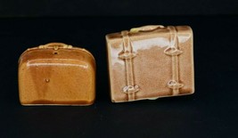 Vintage Brown Luggage Set Salt and Pepper Shakers - $12.95