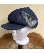 Harley Davidson Womens Med Blue Embroidered Bling Hat Cap Newsboy Biker ... - $26.56