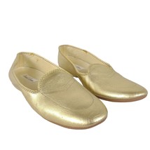 Daniel Green Meg House Gold Leather Slipper Shoes Women&#39;s 7M Lounge Casual Glam - £19.45 GBP