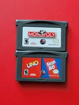 Monopoly + Uno Skip-Bo Nintendo Game Boy Advance Lot 2 Games - £14.76 GBP