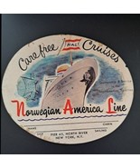 Carefree Cruises NAL Norwegian America Line crack &amp; peel baggage sticker... - £6.17 GBP