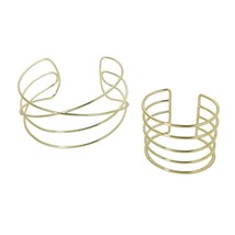 Multi Layer Metal Rigid Gold Color Choker Necklaces Bracelets Set Fashion Torque - £23.80 GBP