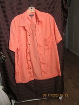 GEORGE Orange Womens Size M Short Sleeve Button Up Collared Shirt - £7.96 GBP
