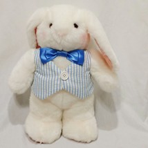 Hallmark Plush White Rabbit Vest Bow Uncle E Bunny 12&quot; Stuffed Animal Easter - £17.78 GBP