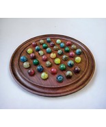 Handmade Marble solitaire game Wooden Authentic  Solitaire Board Game Se... - $63.99