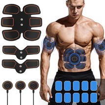 Abs Stimulator, ROKOO Body Muscle Trainer Portable USB Charging ABS Muscle - £36.96 GBP