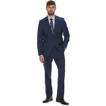 NWT Men&#39;s Navy Blue Check Slim-Fit Stretch Suit - Apt. 9 - 46R 39W 32L - £57.56 GBP