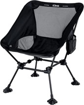 Iclimb Ultralight Compact Camping Folding Beach Chair (Black - Sq\. Frame) With - £37.99 GBP